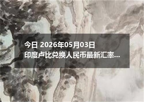 今日 2026年05月03日 印度卢比兑换人民币最新汇率行情