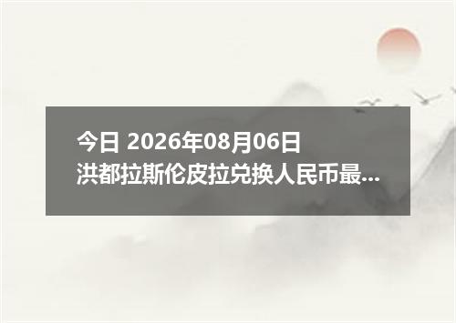 今日 2026年08月06日 洪都拉斯伦皮拉兑换人民币最新汇率行情