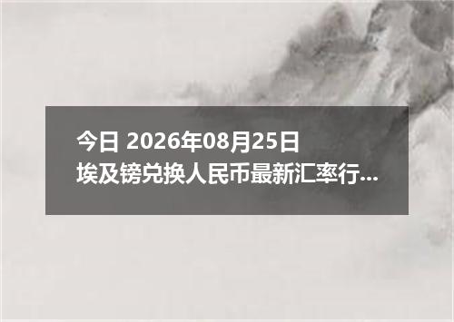 今日 2026年08月25日 埃及镑兑换人民币最新汇率行情