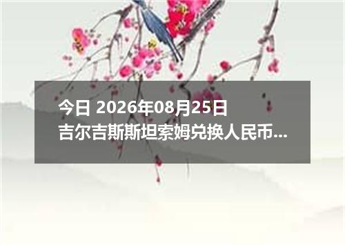 今日 2026年08月25日 吉尔吉斯斯坦索姆兑换人民币最新汇率行情