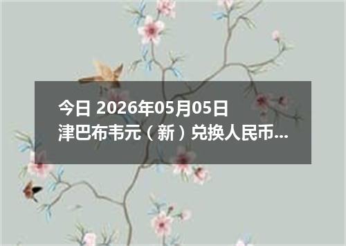 今日 2026年05月05日 津巴布韦元（新）兑换人民币最新汇率行情