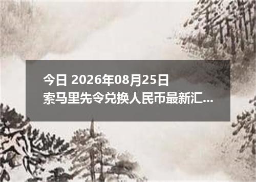 今日 2026年08月25日 索马里先令兑换人民币最新汇率行情