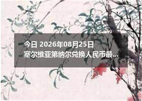 今日 2026年08月25日 塞尔维亚第纳尔兑换人民币最新汇率行情