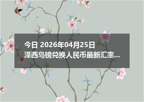 今日 2026年04月25日 泽西岛镑兑换人民币最新汇率行情