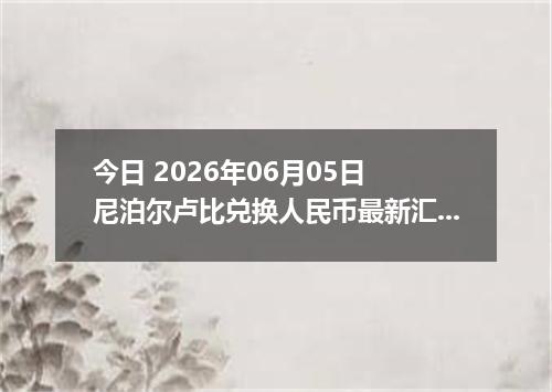 今日 2026年06月05日 尼泊尔卢比兑换人民币最新汇率行情