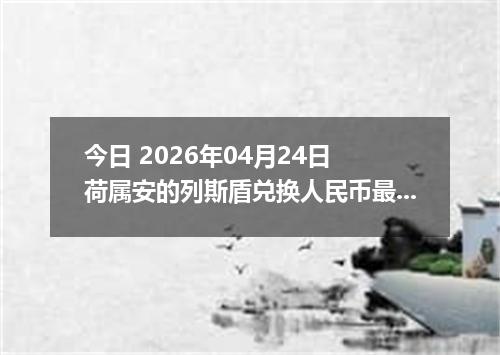今日 2026年04月24日 荷属安的列斯盾兑换人民币最新汇率行情