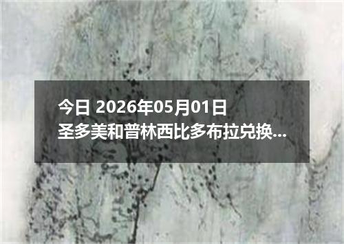今日 2026年05月01日 圣多美和普林西比多布拉兑换人民币最新汇率行情