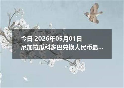 今日 2026年05月01日 尼加拉瓜科多巴兑换人民币最新汇率行情