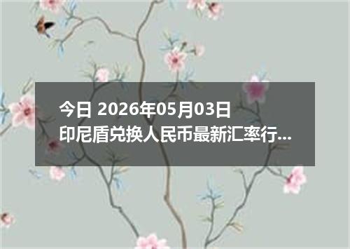 今日 2026年05月03日 印尼盾兑换人民币最新汇率行情